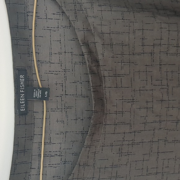 Olive Eileen Fisher silk-cotton tunic Size L - Picture 2 of 5